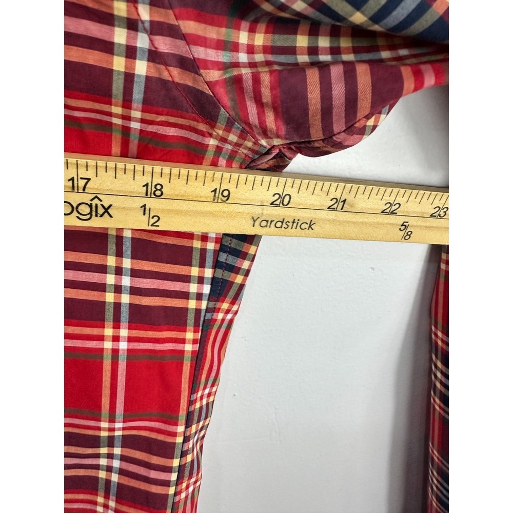 J.Crew Slim Fit Button Down Shirt Mens Small Red Plaid‎ Tailored Lightweight - Picture 5 of 6